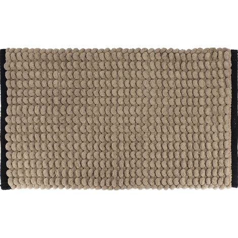 Zweifarbiger polyester-baumwollteppich 45x75 cm - schwarze schnur - Tendance