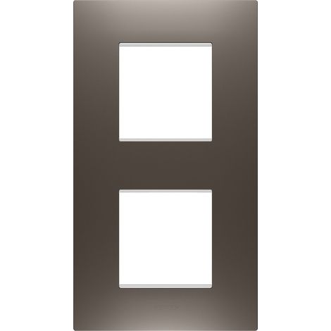 PLAQUE EGO 2+2P V TEINTE MARRON GEWISS GW16024BS