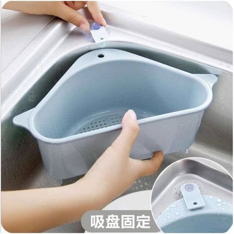 Lot de 2 paniers de rangement, accroche robinet, égouttoir éponge, plastique PP, cuisine (1/4)