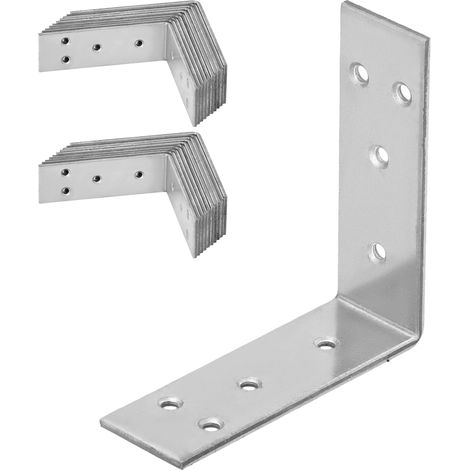Conector angular de construcción para carpintería KOTARBAU®, acero inoxidable galvanizado, 60 x 60 x 20 mm, juego de 25 piezas.