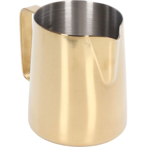 Japanische Milchkaraffe aus Edelstahl 304, Latte-Art-Kaffeekanne, 350-ml-Aufschäumbecher, Barista-Set mit goldener Skala (1/5)