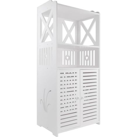 Étagères de salle de bain, armoires de salle de bain, armoires de salle de bain verticales, armoires de salle de bain, armoires latérales, meubles de salle de bain avec 2 portes, matériau PVC 40×25×90