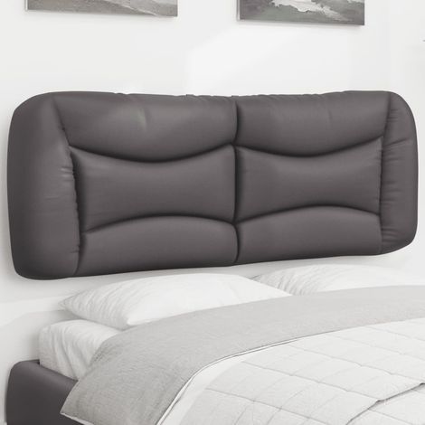Kopfteil-Kissen "Hvar" Grau 120 cm Kunstleder