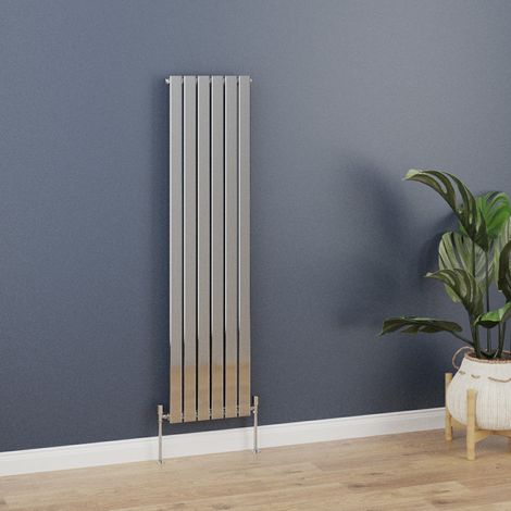 WarmeHaus Vertical 1600x408mm Flat Panel Radiator Chrome Single (1/5)
