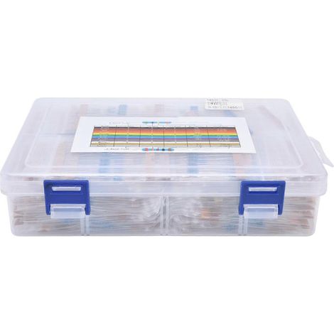 1450-teiliges Metallfilmwiderstands-Set, 145 Werte, Sortiment 1–1 MΩ, 1/4 W für DIY-Experimente