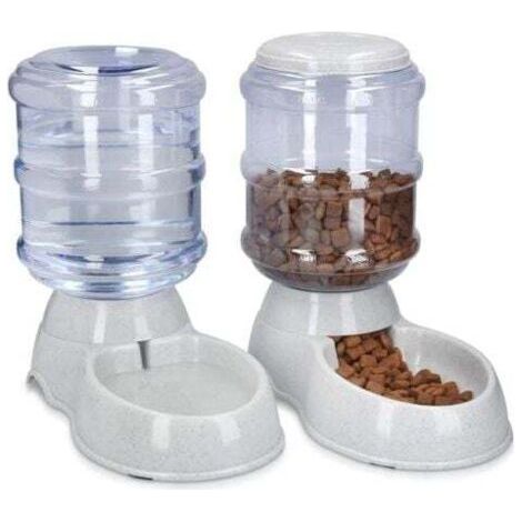 2X Distributeur Croquettes et Eau - Accessoire pour Chat et Chien - 2X Gamelle Automatique Nourriture - pour Chat Chien Lapin - Capacité 3,8L