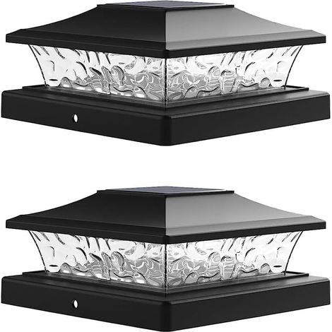Le Capuchon de Poteau Solaire Allume la Lumière Extérieure de Poteau de Clôture de Plate-Forme pour 5.5x5.5 3.5x3.5 Poteaux en Bois de Vinyle Décor de Jardin de Patio 2Pack (1/5)