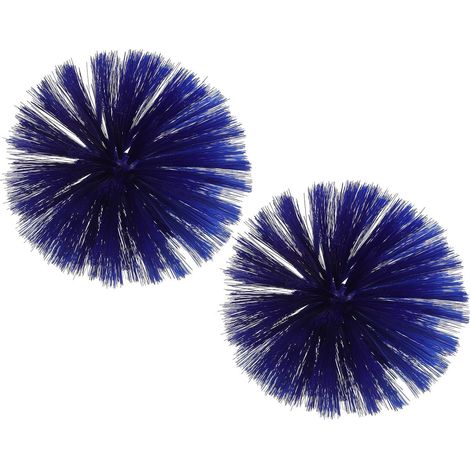 Brosse nettoyage plafond haut, 2 têtes de rechange plastique bleu, élimine toiles d’araignée, pour toits et avant‑toits (1/5)