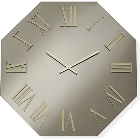 Orologio ottagonale 60x60 cm in cristallo Bronzo e numeri Oro - DYLAN (1/2)