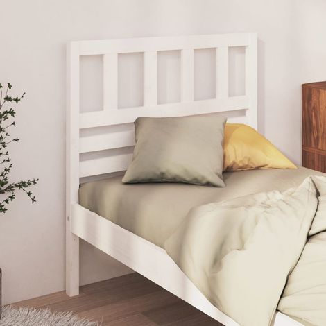 Tête de lit Blanc 81x4x100 cm Bois massif de pin (1/5)