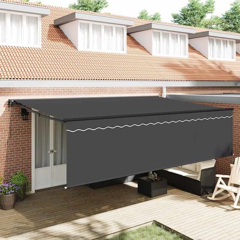 Retractable Awning Anthracite 500 x 300 cm vidaXL