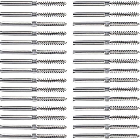 30 pièces vis serrage câble gauche/droite garde-corps 1/8" pont escalier balustre (1/5)