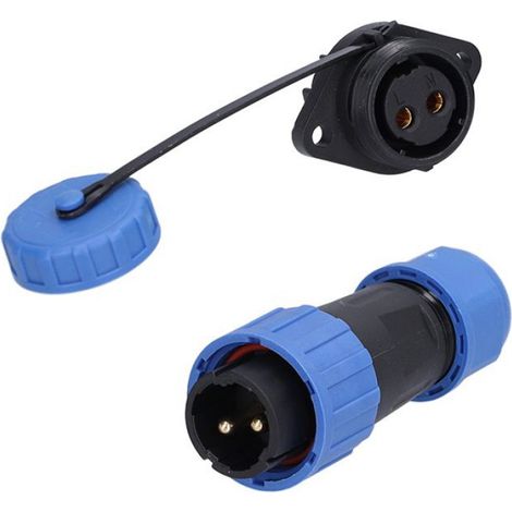 prise étanche Connecteur étanche 2 broches IP68, prise de courant d'aviation 250V 20A à pour fil de câble bricolage prise (1/5)