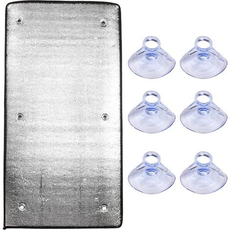 Lámina aislante para ventanas de aluminio (100 x 60 cm), bloquea los rayos UV, refleja el calor, bloquea la luz y preserva la privacidad. (1/5)