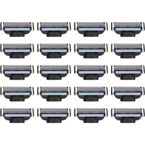 Recharges de Lames Rasoir pour Rasoirs Manuelles Mach 3 – Lot de 20 Pièces Haute Précision et Longue Durée (1/5)
