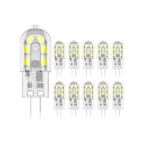 2-W-G4-LED-Lampe, entspricht 20-W-Halogenlampen, Kaltweiß (6000 K), 200 lm, 12 SMD-LEDs, 12 V AC/DC – 10er-Packung