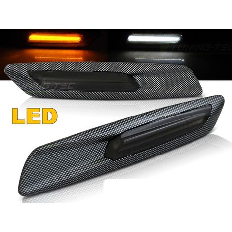 Paire clignotant repetiteur BMW Serie 3 E92 / E93 2006 a 2010 Led Carbone Fume-34361276 (1/4)