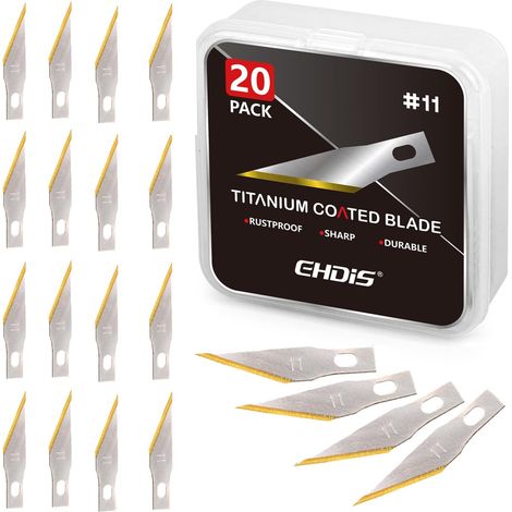 Lame Scalpel de Rechange, Lames en Titane Robustes, Lame de Antirouille, pour Cutter de Précision, Scalpel Chirurgical, Scalpel Modelisme, 11 (1/5)