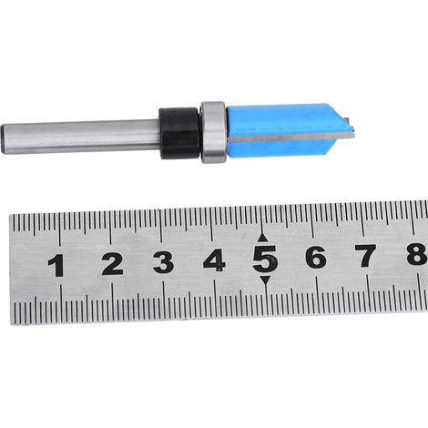 Fraise à bois à queue de 6,35 mm (1/4 po) pour défonceuse, machine à sculpter et à découper le bois, 6,35 x 12,7 x 63,8 mm (1/4 x 1/2 x 25 po), bleu foncé (1/5)