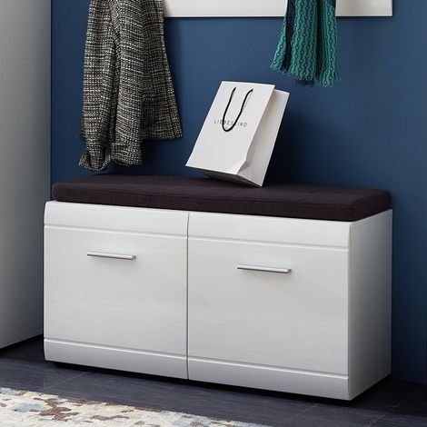 Banc a chaussures blanc design Alama - coussin pour banc (49€)