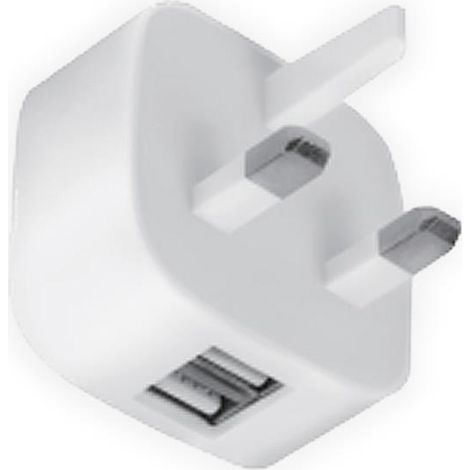 Dencon 7099 Dual USB UK Charger Plug 240V AC White 7099 DCN1830
