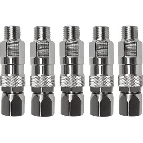 Accessoires Adaptateur Pivotant pour Tuyau de Pulvérisation Sans Air Connecteur de Pulvérisateur en Acier Inoxydable Convient pour Pulvérisateur de Peinture Sans Air 5 Pièces (1/5)