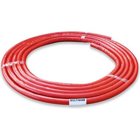 TUBO MULTI-DIAN SISTEMA MULTISTRATO COIBENTATO ROSSO ROTOLO 10 MT 16 x 2