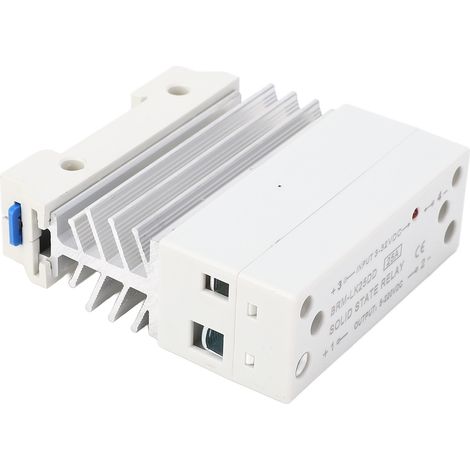 Relais à semi-conducteurs DC vers entrée 3-32V sortie 5-220V 25A Rail intégré monophasé petit SSR avec dissipateur thermique (1/5)