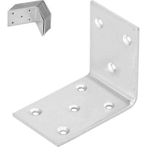 Conector angular para carpintería KOTARBAU® de acero inoxidable galvanizado de 55 x 45 x 35 mm, juego de 12 piezas.