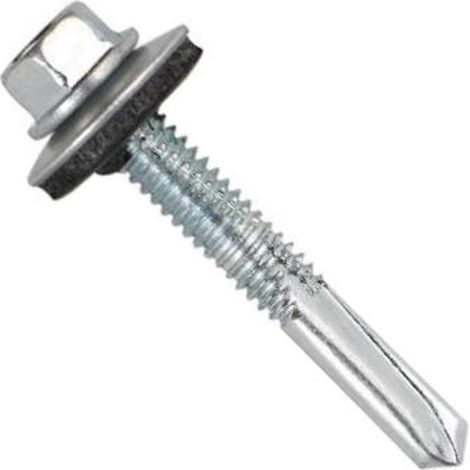 Tornillo autoperforante para viga - Cabeza hexagonal - Punta de taladro nº 5 - Arandela vulcanizada de acero-EPDM 5,5 x 38 P16 - Caja de 500