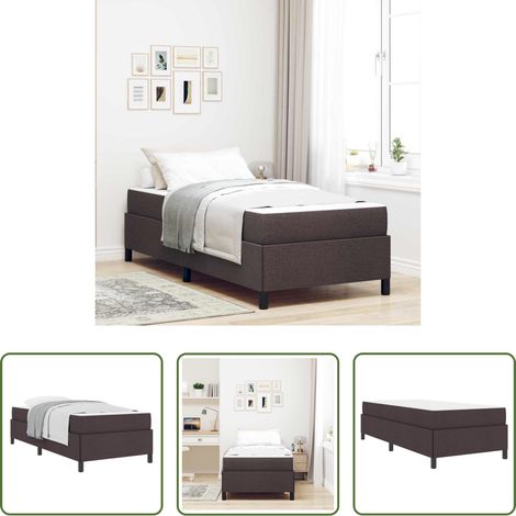 vidaXL Stoffbett - Boxspringbett mit Matratze Dunkelbraun 90 x 190 cm Stoff (1/5)