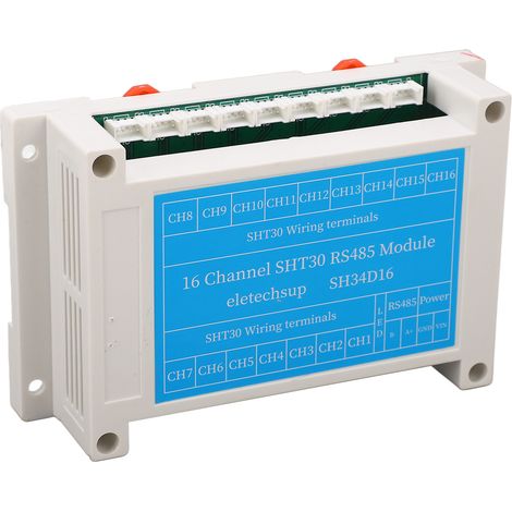 16-Kanal-RS485-Modul zur Temperatur- und Feuchtigkeitserfassung, Sensorsteuerplatine, DC 8–30 V (1/5)