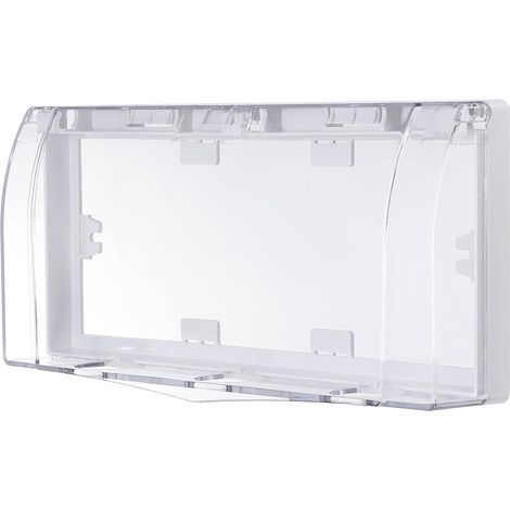 Carcasa protectora para enchufe eléctrico exterior, de plástico transparente, 28 x 12 x 4,5 cm, impermeable, para interruptores tipo 86 (1/5)