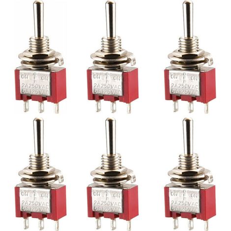 Mini-SPDT-Wippschalter EIN-AUS-EIN 2A 250V 6 Stück (1/4)