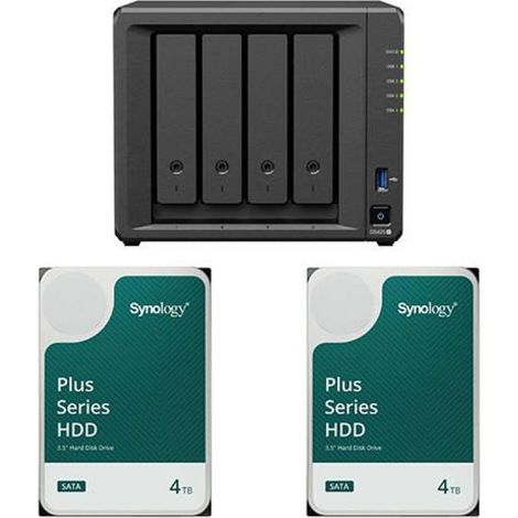 Synology DS925+ DiskStation + 8 TB, 2 discos duros Synology Plus SATA de 3,5" y 6 Gb/s, 4 TB