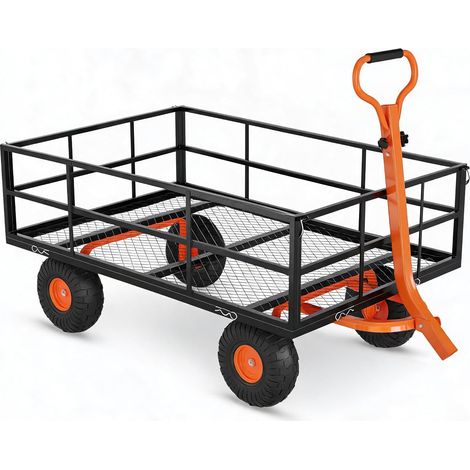 Chariot de Jardin 3-en-1 en Acier, 1200 lb, Roues Tout-Terrain 13" (1/5)