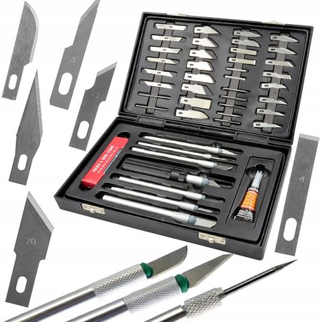 Skalpell Modelliermesser Set 56-teilig Präzisionsmesser Falon-Tech (1/5)
