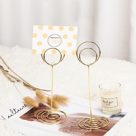 Lot de 10 porte-numéros de table en métal, porte-cartes de visite, porte-photos pour les décorations de mariage et de banquet. (1/5)