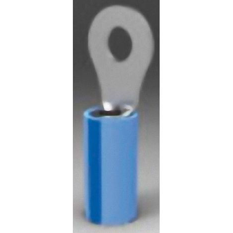 TE Connectivity 320560 Ringkabelschuh  Querschnitt (max.)=2.602 mm² Loch-Ø=4.17 mm Teilisoliert Blau