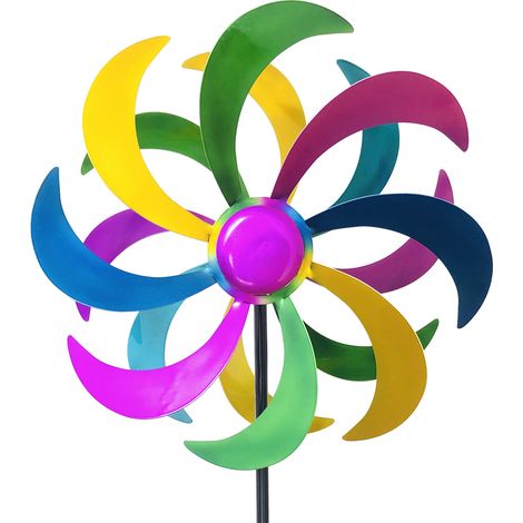 Girouette décorative de jardin, rotation bidirectionnelle, étanche et résistante aux UV, en métal, pour pelouse et cour. (1/5)