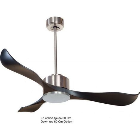 Super déstratificateur d'air Wifi avec thermostat télécommande boitier chrome pales noires DC3P2BkTEMP