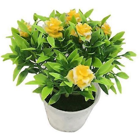 rose artificielle pratique, fausse rose verte éclatante, plante de simulationjaune (1/5)