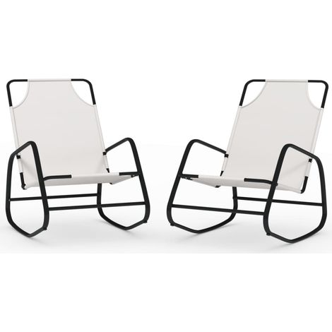 Maison Exclusive - Schaukelliegen 2 Stk. Creme Stahl und Textilen