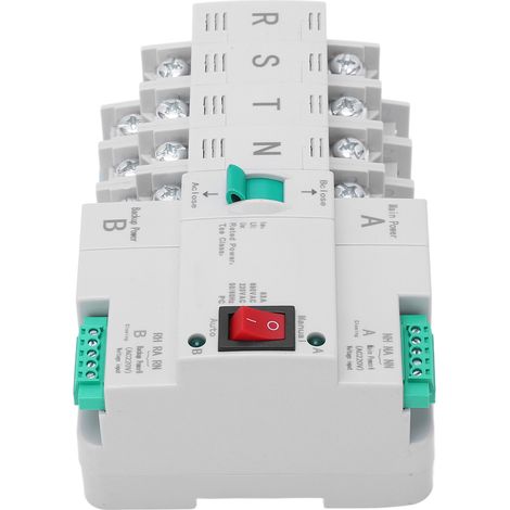 Commutateur de transfert automatique double alimentation 4P sur rail DIN pour boîte de distribution PZ30, 220 V CA, 63 A (1/5)