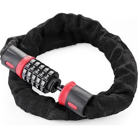 Chaîne Antivol Vélo à Code 120cm - - Cadenas de Vélo à 5 Chiffres - Alliage de Zinc - Haute Sécurité