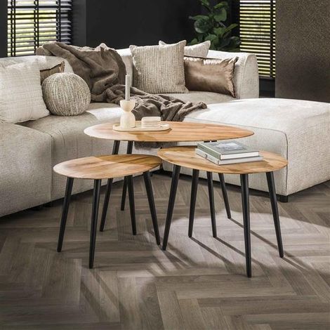 Industrial Coffee Table Organic set of 3 (1/5)