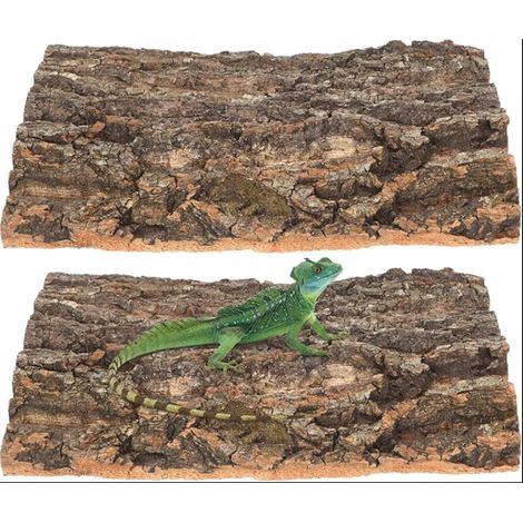 écorces d'arbre pour reptiles, matériau synthétique marron clair, décoration de terrarium, plate-forme de cachette de serpent, terrarium tortue, 29,9 x 20,1 cm (1/5)