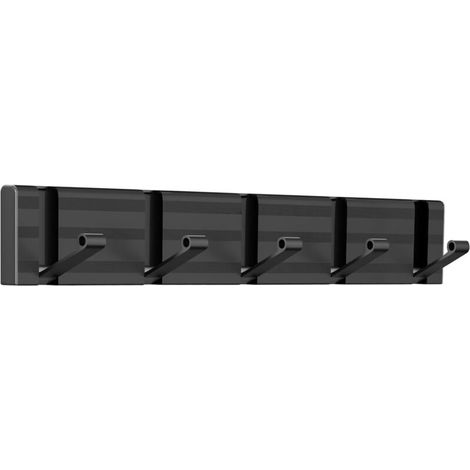 Lntyq Porte Manteau Mural avec 5 Crochets, Métal très Résistants Patere Murale Noir, Moderne Pliant Patere Porte Manteau pour Salle de Bains, Chambre à Coucher, Salon et Entrée