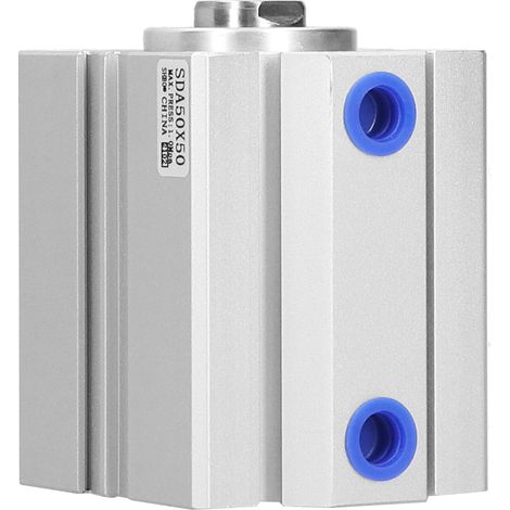 Vérin pneumatique double effet fin SDA50X50 en aluminium, fournitures industrielles, cylindre compact 50mm course 50mm (1/5)