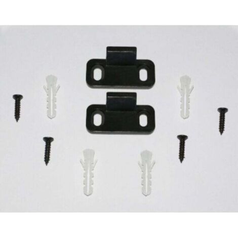 Rails de sol de porte de grange, paquet de 2 butées de porte de grange noires en plastique en acier au carbone pour portes coulissantes, support de sol de rail inférieur pour armoires d' (1/4)